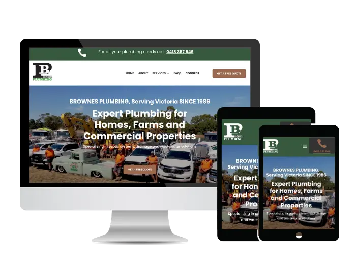 brownes plumbing website mockup - Emmagraphy showcase