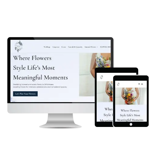 Dahlia and Thyme Florals website mockup - Emmagraphy Design