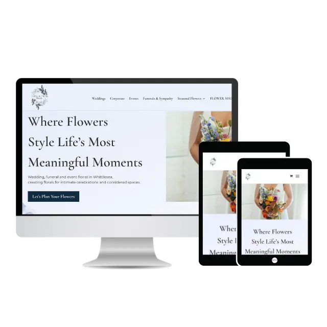 Dahlia and Thyme Florals website mockup - Emmagraphy Design