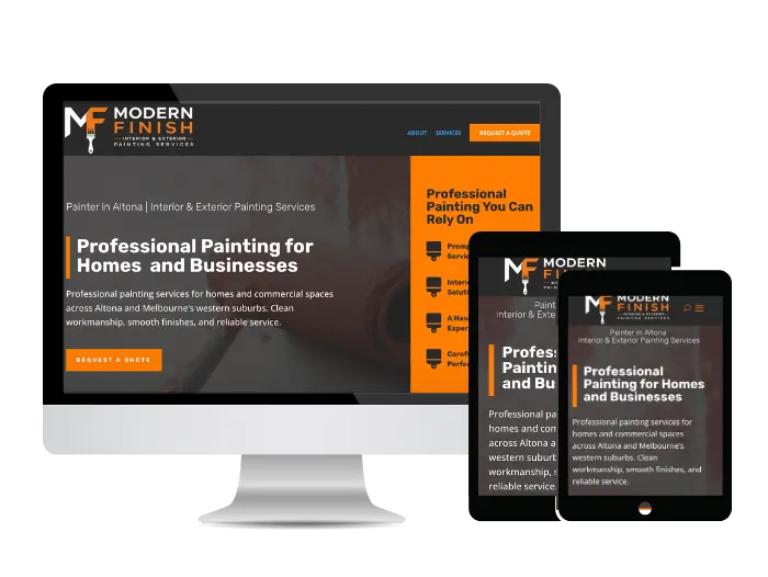 modern finish services website mockup - Emmagraphy Websites