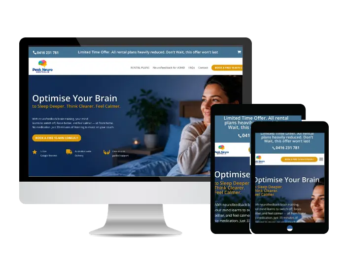 Peak Neuro website mockup - Emmagraphy Websites