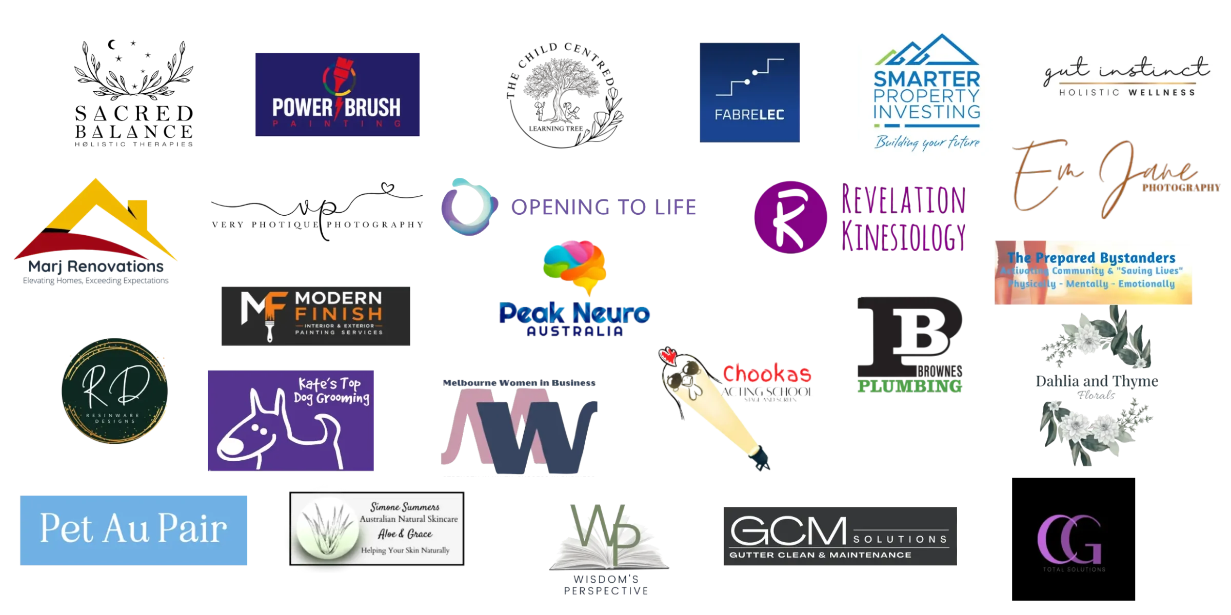 client-logo-wall logo wall of small businesses Emmagraphy works with